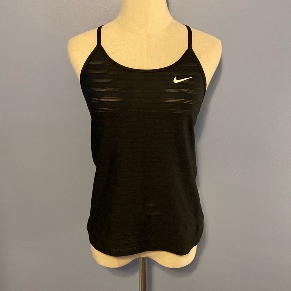 Nike Dri-Fit mesh running tank. Lightweight & comfortable.